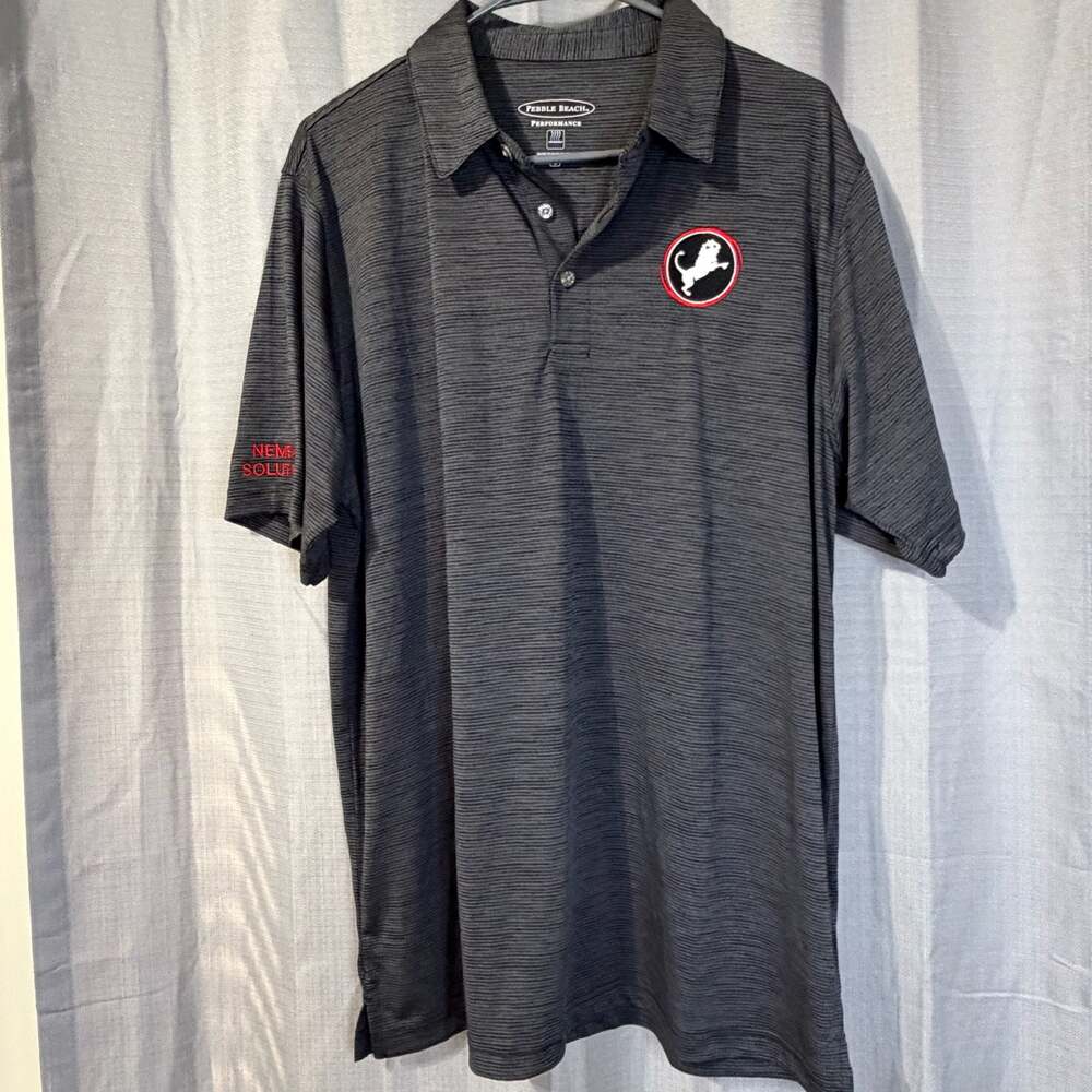 Pebble Beach Performance Heathered Gray Golf Polo Shirt Size L